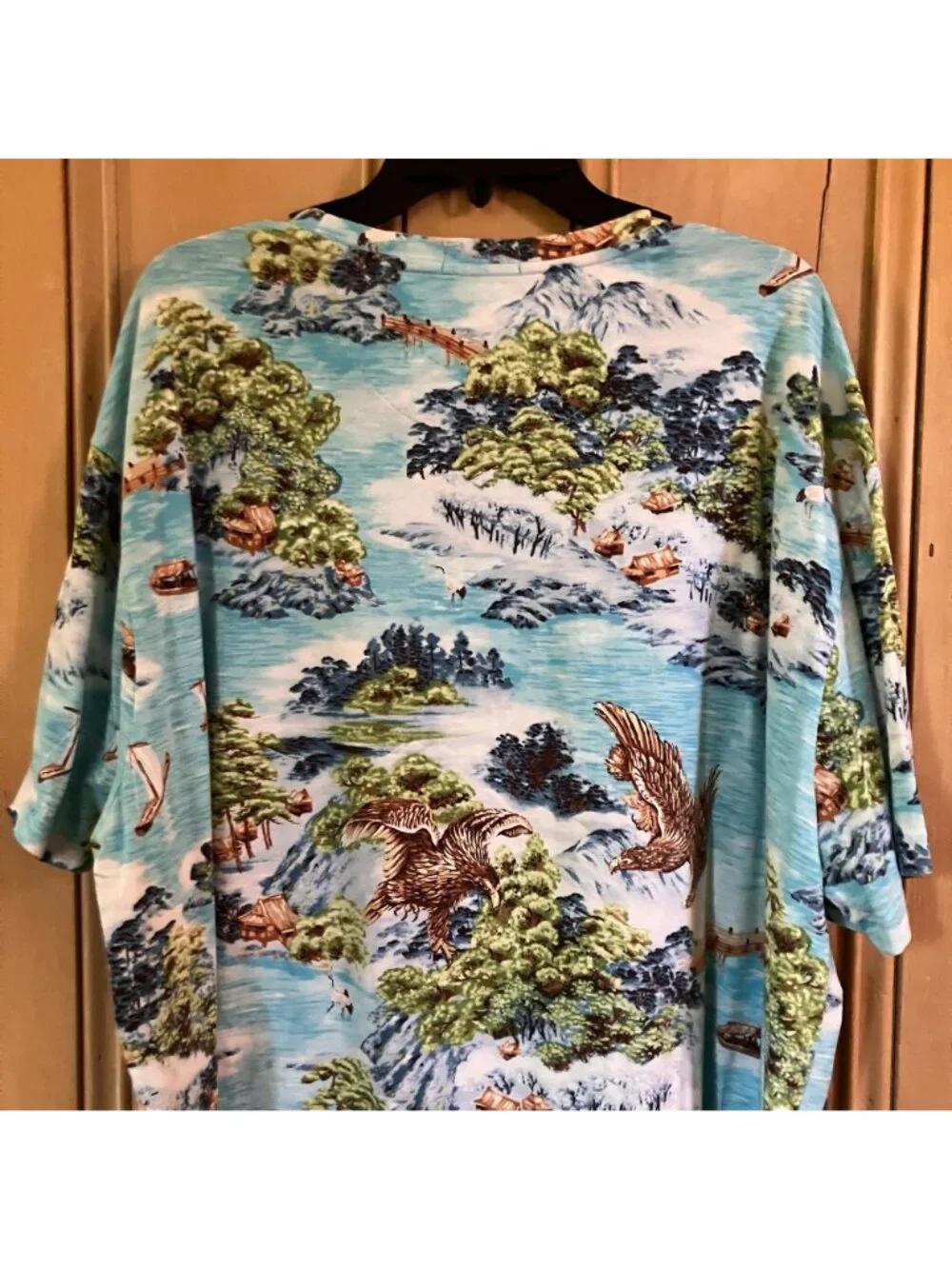 Polo Ralph Lauren Mens Vintage Y2K Tropical Pocket Shirt Size 3XB Blue SP EXC